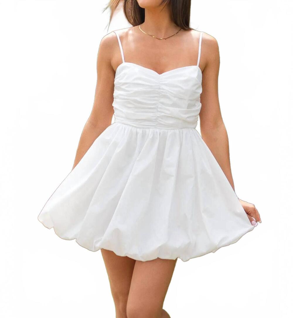 NEW STRUT & BOLT balloon skirt mini dress in white